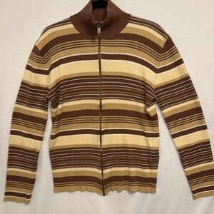 DG Brown Striped Men's Sweater Italian XL cotton Men BoxE